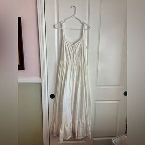 Brandy Melville Rare A- Line Cream Maxi Spaghetti-Strap Dress
